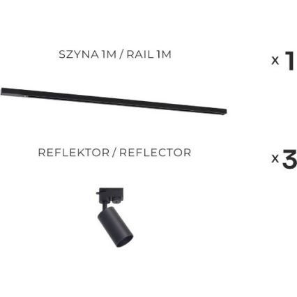 Zuma Line - Inbouwspot in het systeem 3xGU10/35W/230V zwart