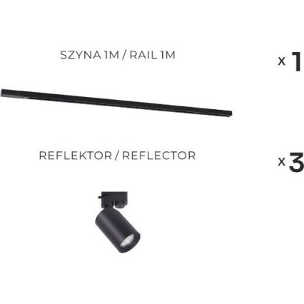 Zuma Line - Spot sur rail 3xGU10/35W/230V noir