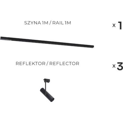 Zuma Line - Inbouwspot in het railsysteem 3xGU10/35W/230V zwart