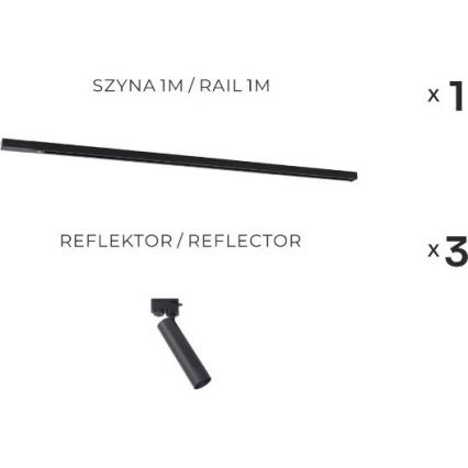 Zuma Line - Spot pour système sur rail 3xGU10/35W/230V noir