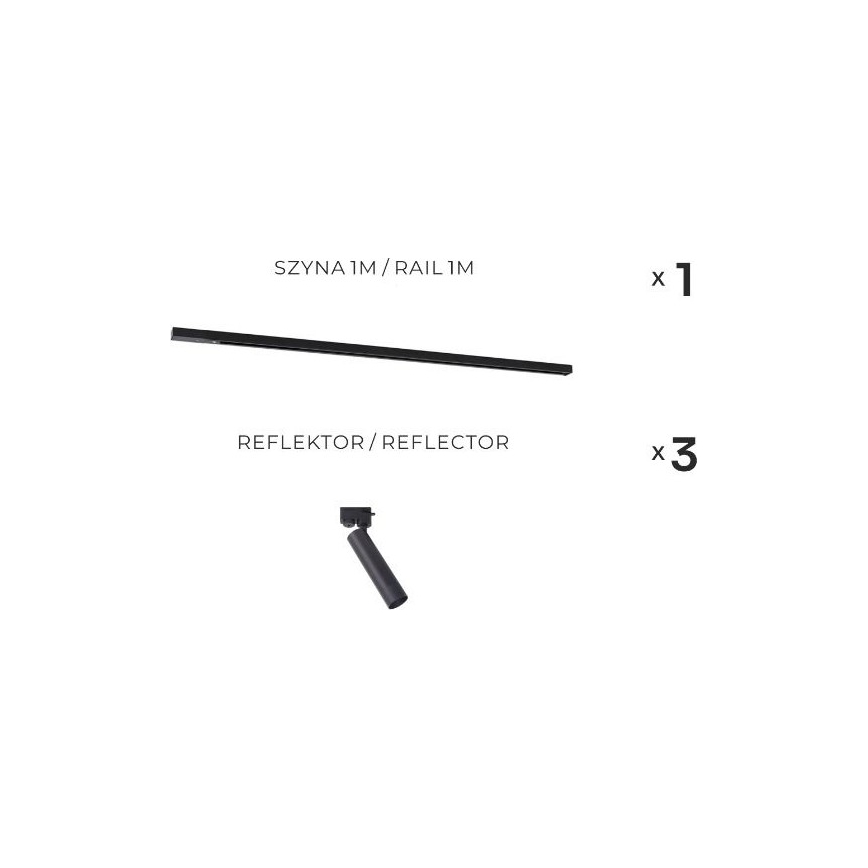 Zuma Line - Spot pour système sur rail 3xGU10/35W/230V noir