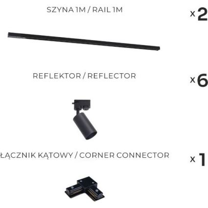 Zuma Line - Inbouwspot in het 6xGU10/35W/230V railsysteem zwart
