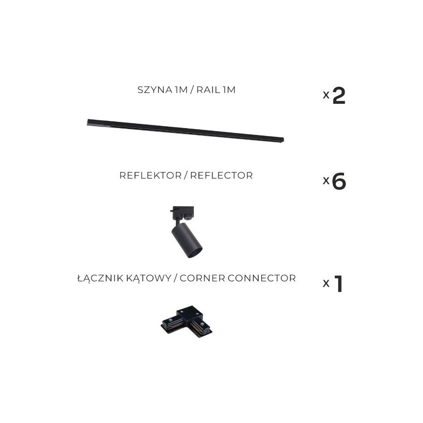 Zuma Line - Inbouwspot in het 6xGU10/35W/230V railsysteem zwart