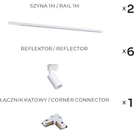 Zuma Line - Inbouwspot in railsysteem 6xGU10/35W/230V wit