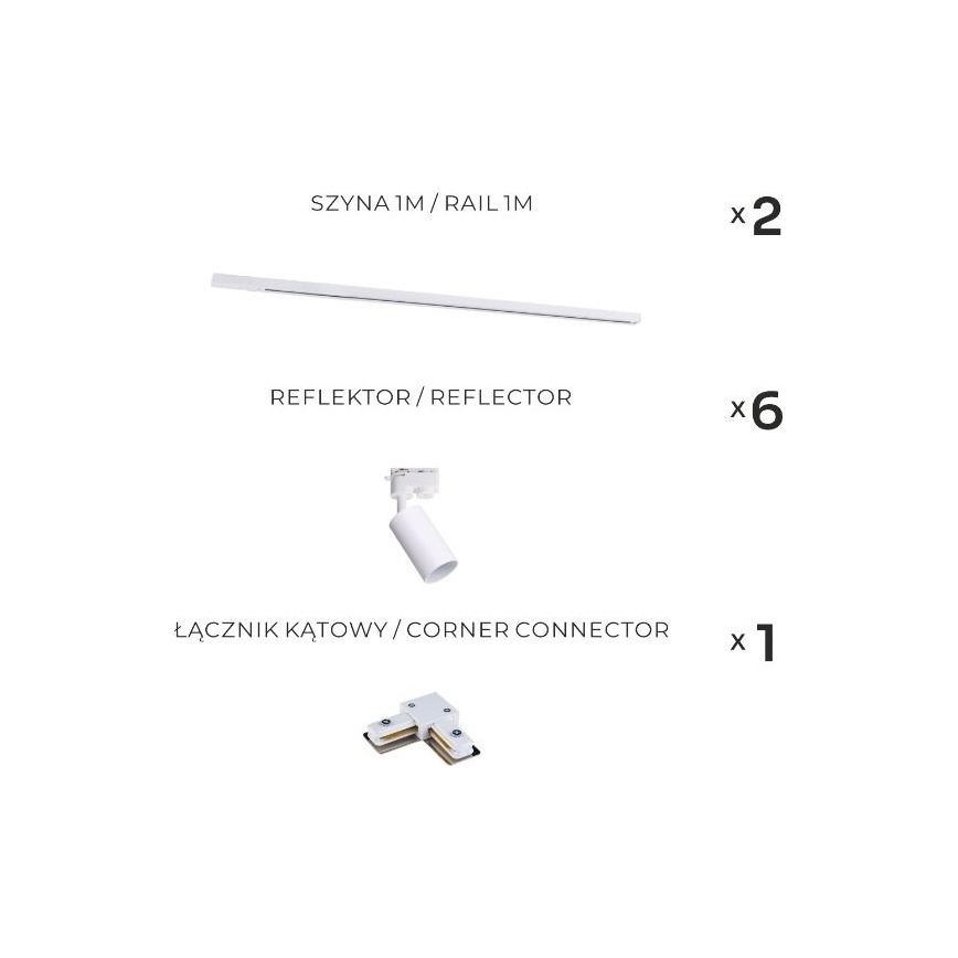 Zuma Line - Inbouwspot in railsysteem 6xGU10/35W/230V wit