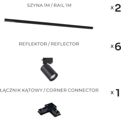 Zuma Line - Spotverlichting in railsysteem 6xGU10/35W/230V zwart