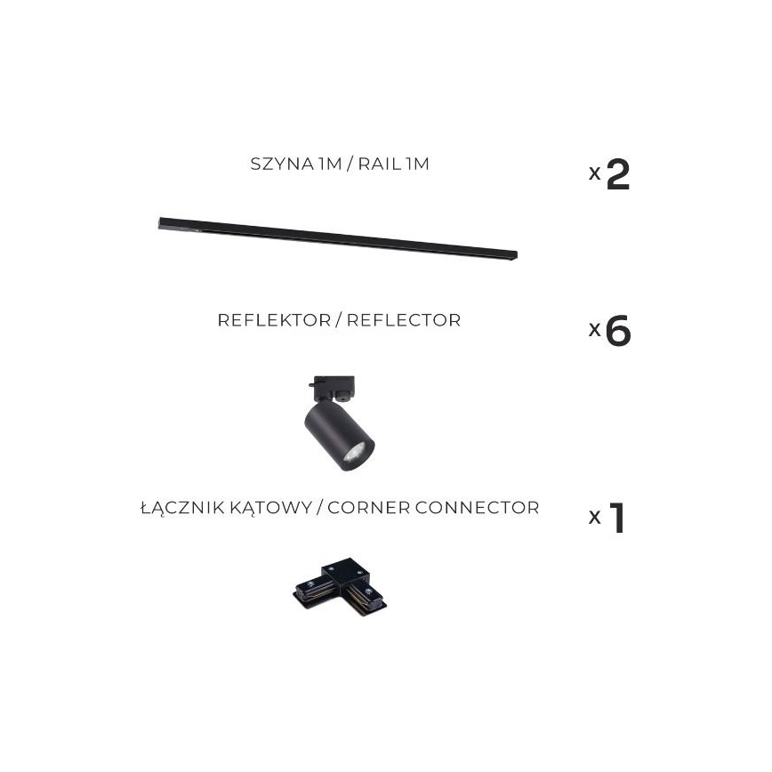 Zuma Line - Spotverlichting in railsysteem 6xGU10/35W/230V zwart