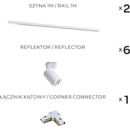 Zuma Line - Настінний світильник в стельовій системі 6xGU10/35W/230V білий