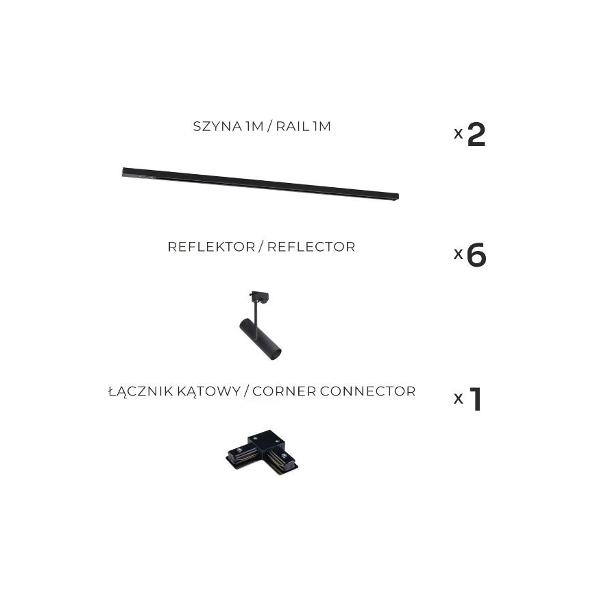 Zuma Line - Railspot voor railsysteem 6x GU10/35W/230V, zwart
