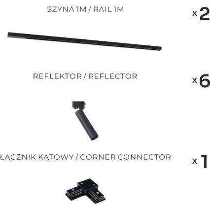 Zuma Line - Railspot 6xGU10/35W/230V zwart