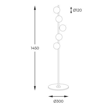 Zuma Line - Staande Lamp 5xG9/40W/230V