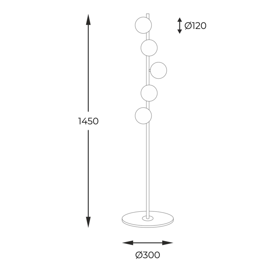 Zuma Line - Staande Lamp 5xG9/40W/230V