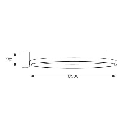 Zuma Line - LED Plafondlamp LED/40W/230V 3000/4000/6000K diameter 90 cm zwart