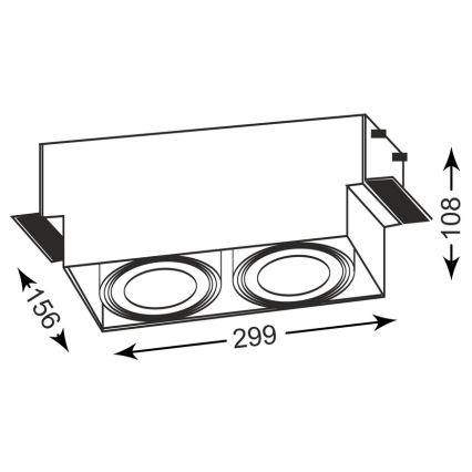 Zuma Line - Inbouw Lamp 2xGU10-AR111/15W/230V wit