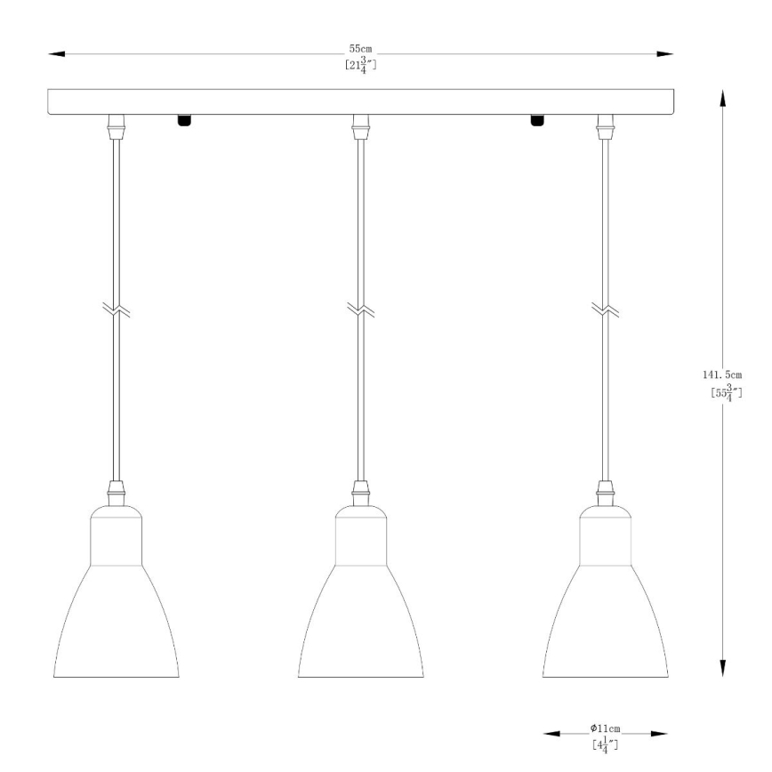Zuma Line - Hanglamp aan een koord 3xE27/40W/230V antraciet
