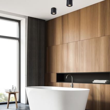 Zuma Line - Spot LED RGBW dimmable pour salle de bains 1xGU10/6W/230V IP44 noir + télécommande