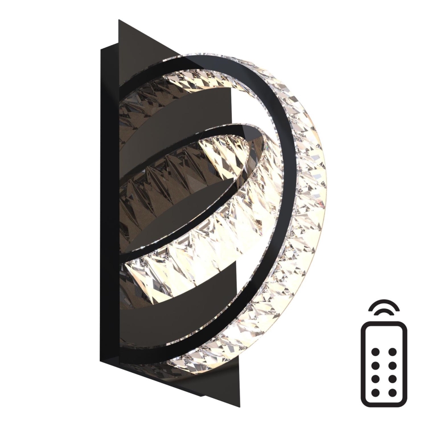 Zuma Line - Applique murale en cristal à intensité variable LED/18W/230V 2700-6000K noir + télécommande