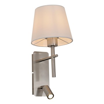 Zuma Line - Applique murale LED 1xE27/40W/230V + LED/2,5W chrome mat/blanc