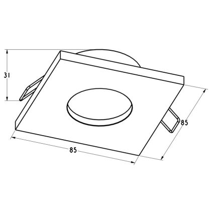 Zuma Line - Badkamer Inbouw Lamp 1xGU10/50W/230V IP54 zwart