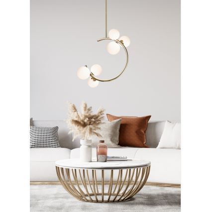 Zuma Line - Hanglamp met vaste pendel 6xG9/33W/230V goud