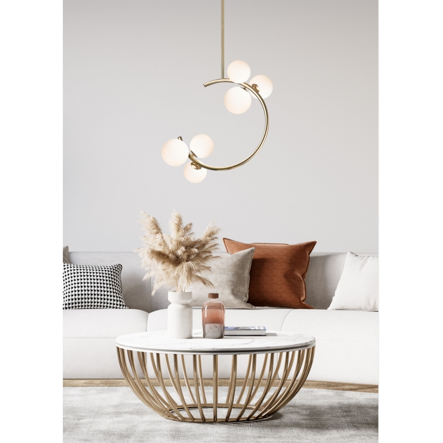 Zuma Line - Hanglamp met vaste pendel 6xG9/33W/230V goud