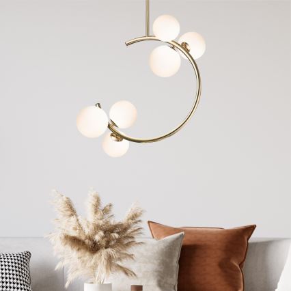 Zuma Line - Hanglamp met vaste pendel 6xG9/33W/230V goud