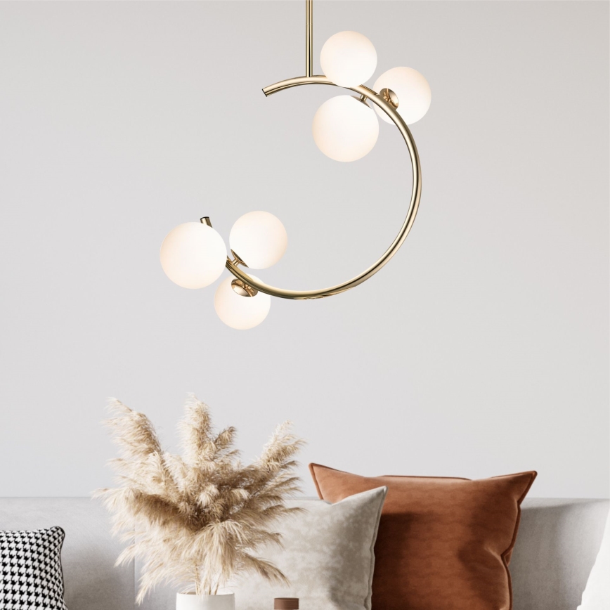 Zuma Line - Hanglamp met vaste pendel 6xG9/33W/230V goud