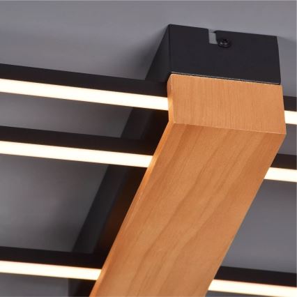 Zuma Line - LED Plafondlamp LED/39W/230V 3000K zwart/grenen