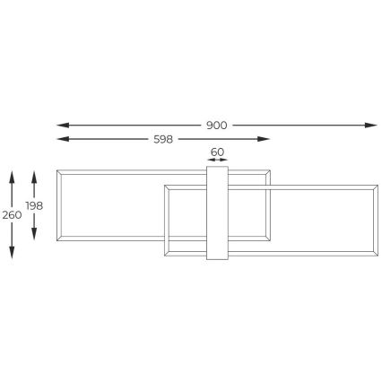 Zuma Line - LED Plafondlamp LED/39W/230V 3000K zwart/grenen