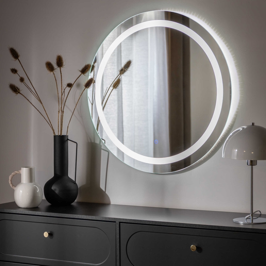 Zuma Line - LED badkamerspiegel met ingebouwde LED-achtergrondverlichting/36W/230V 3000/4000/6000K Ø 80 cm IP44