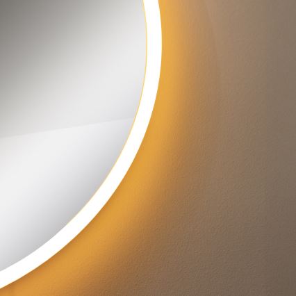 Zuma Line - Miroir mural de salle de bain avec rétro-éclairage LED/24W/230V 3000/4000/6000K d. 60 cm IP44 blanc/doré