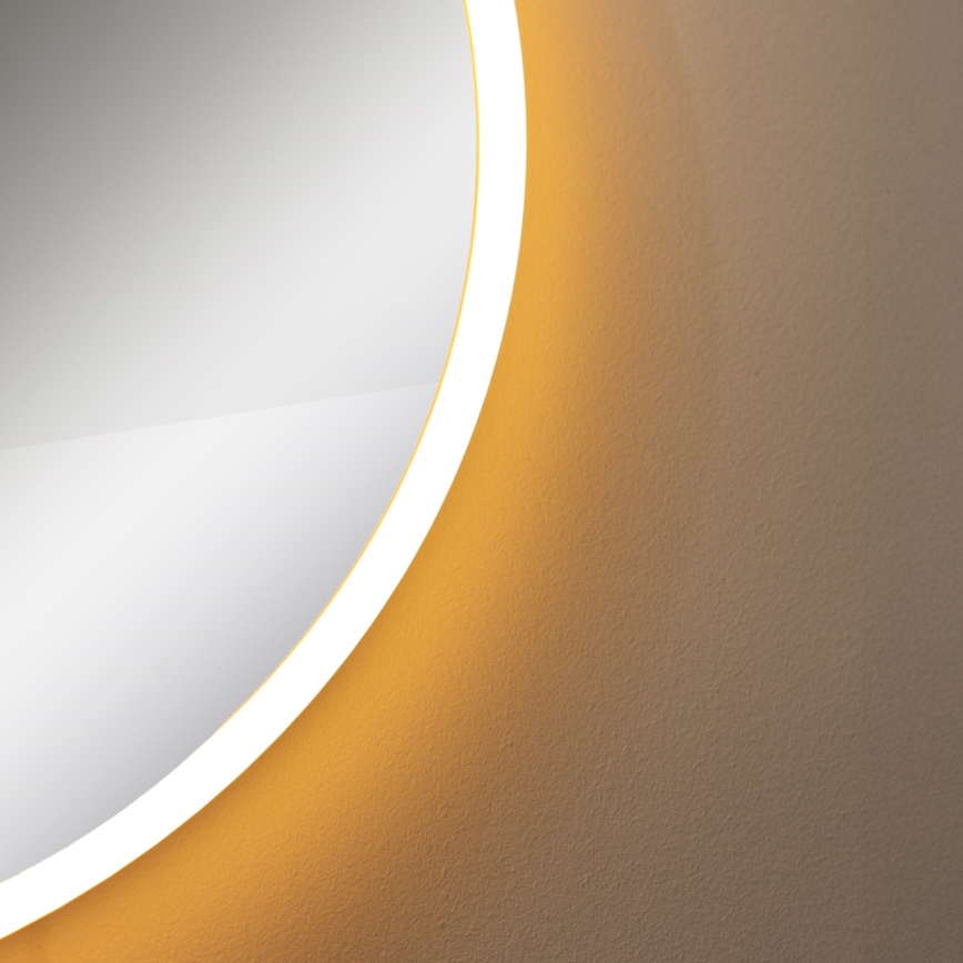 Zuma Line - Miroir mural de salle de bain avec rétro-éclairage LED/24W/230V 3000/4000/6000K d. 60 cm IP44 blanc/doré