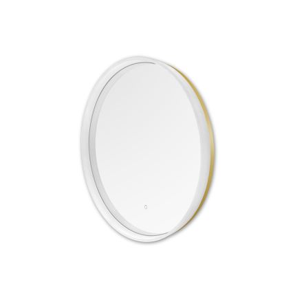 Zuma Line - Miroir mural de salle de bain avec rétro-éclairage LED/24W/230V 3000/4000/6000K d. 60 cm IP44 blanc/doré