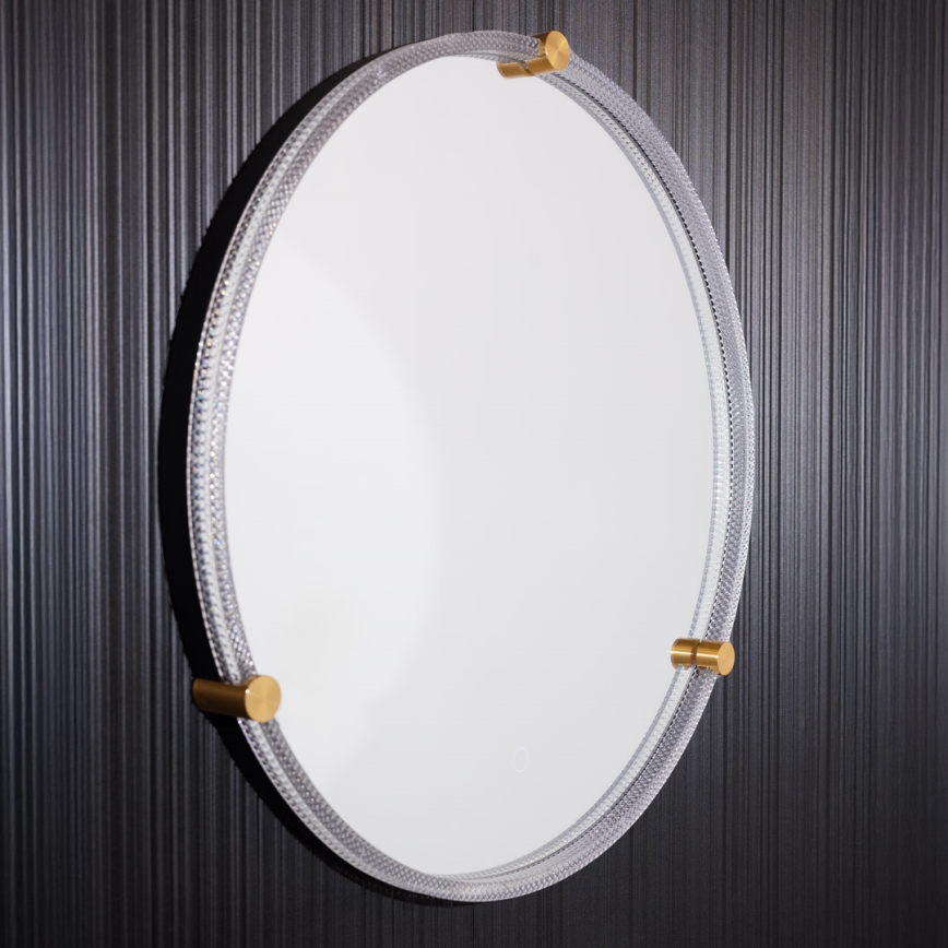 Zuma Line - LED Badkamer wand spiegel met een achtergrondverlichting LED/24W/230V 3000/4000/6000K diameter 60 cm IP44 doorzichtig/goud