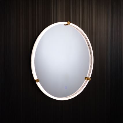 Zuma Line - LED Badkamer wand spiegel met een achtergrondverlichting LED/24W/230V 3000/4000/6000K diameter 60 cm IP44 doorzichtig/goud