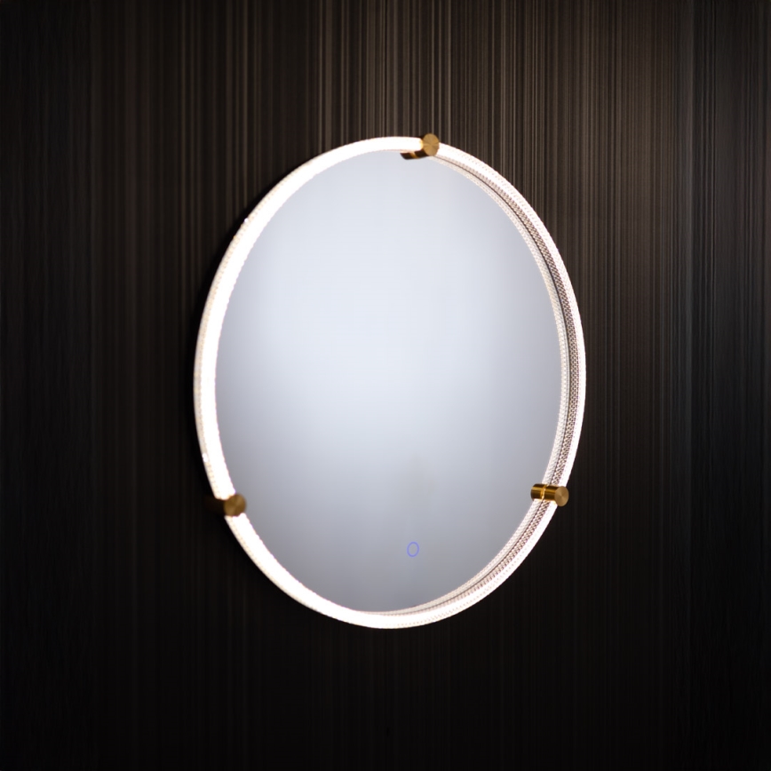 Zuma Line - LED Badkamer wand spiegel met een achtergrondverlichting LED/24W/230V 3000/4000/6000K diameter 60 cm IP44 doorzichtig/goud