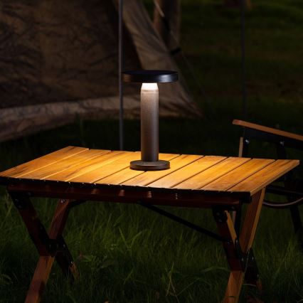 Zuma Line - LED Dimbare Solar Oplaadbare Tafellamp LED/2W/2000 mAh IP44 zwart