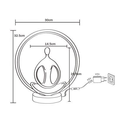 Zuma Line - LED Tafellamp LED/4W/5V zwart/goud