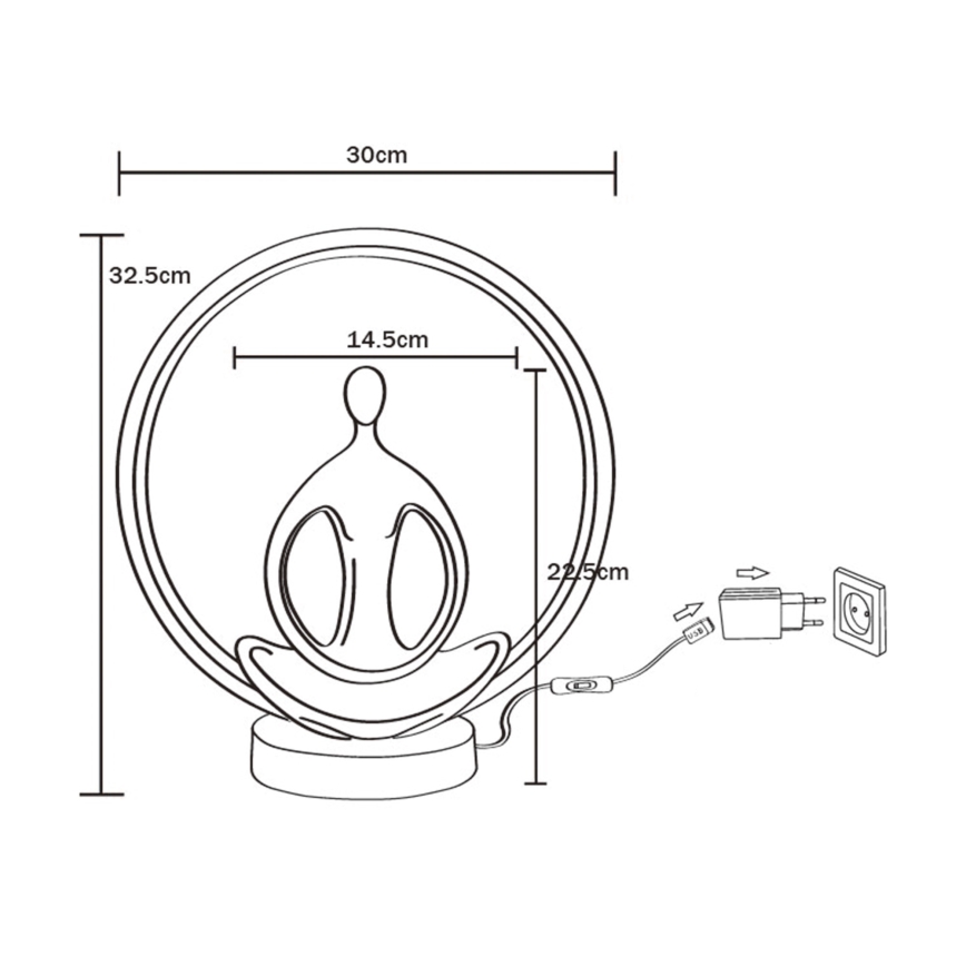 Zuma Line - LED Tafellamp LED/4W/5V zwart/goud