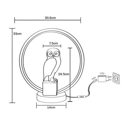 Zuma Line - LED Tafellamp LED/4W/5V zwart/wit