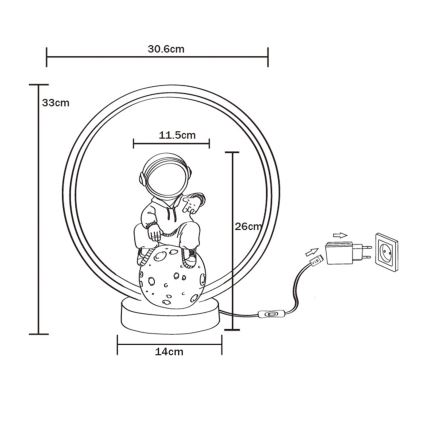Zuma Line - LED Tafellamp LED/4W/5V zwart