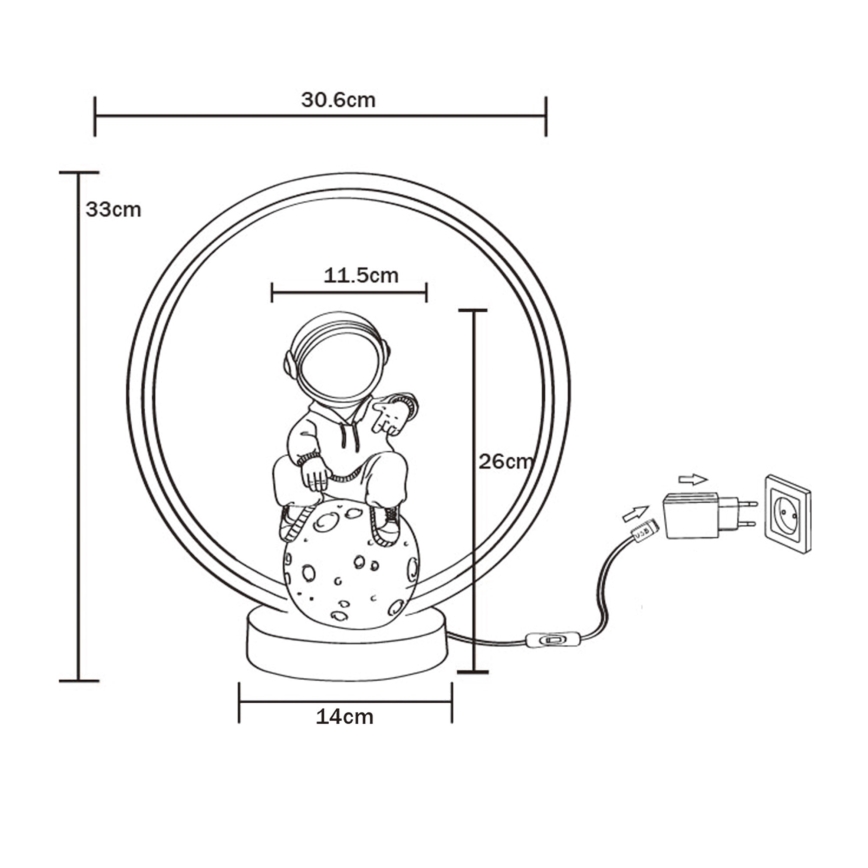 Zuma Line - LED Tafellamp LED/4W/5V zwart