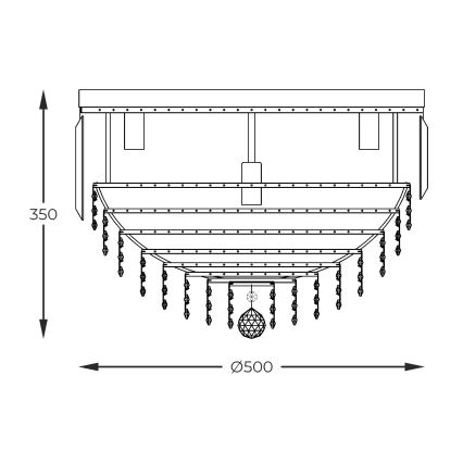 Zuma Line - Plafondlamp 7xE14/40W/230V diameter 50 goud