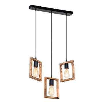 Zuma Line - Hanglamp aan een koord 3xE27/20W/230V grenen/zwart