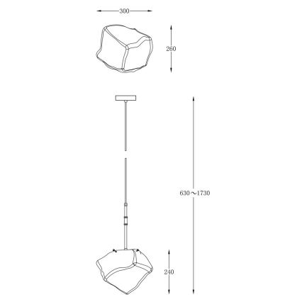 Zuma Line - Hanglamp aan een koord ROCK 1x E27 / 40W / 230V