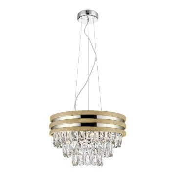 Zuma Line - Kristallen hanglamp aan een koord 4xE14/40W/230V goud