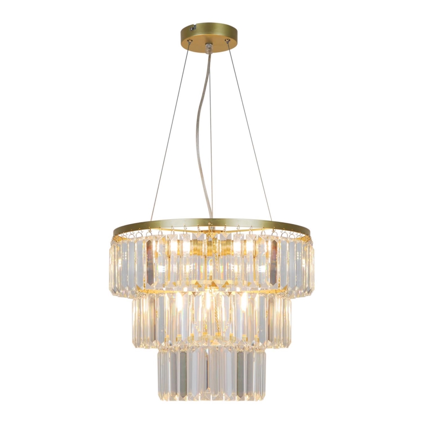 Zuma Line - Kristallen hanglamp aan een koord 4xE14/40W/230V goud