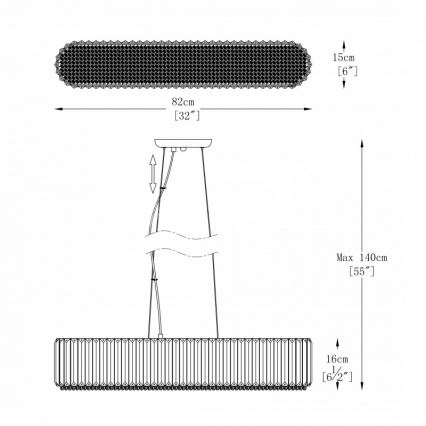 Zuma Line - Kristallen hanglamp aan een koord PRINCE 6x G9 / 42W / 230V