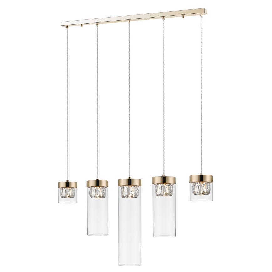 Zuma Line - Kristallen hanglamp aan koord GEM 5x G9 / 28W / 230V