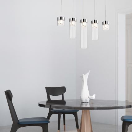 Zuma Line - Kristallen hanglamp aan koord GEM 5x G9 / 28W / 230V